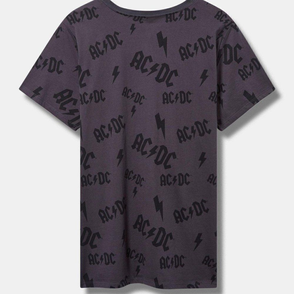 Torrid ACDC Classic Fit Cotton All Over Print Crew Tee NEW - Picture 3 of 3